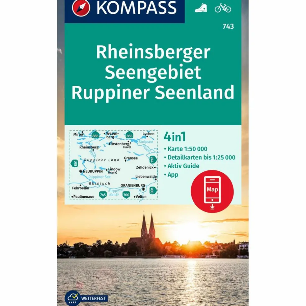 KOMPASS WANDERKARTE 743 RHEINSBERGER SEENGEBIET