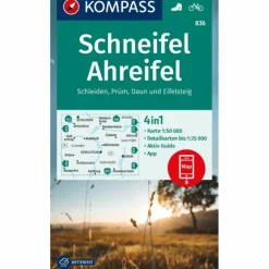 KOMPASS WANDERKARTE 836 SCHNEIFEL, AHREIFEL, SCHLEIDEN, PRÜM