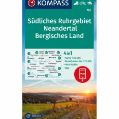 KOMPASS WANDERKARTE 756 SÜDLICHES RUHRGEBIET, NEANDERTAL