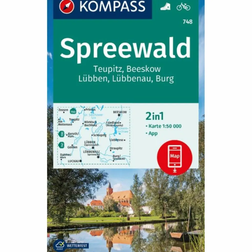 KOMPASS WANDERKARTE 748 SPREEWALD, TEUPITZ, BEESKOW, LÜBBEN