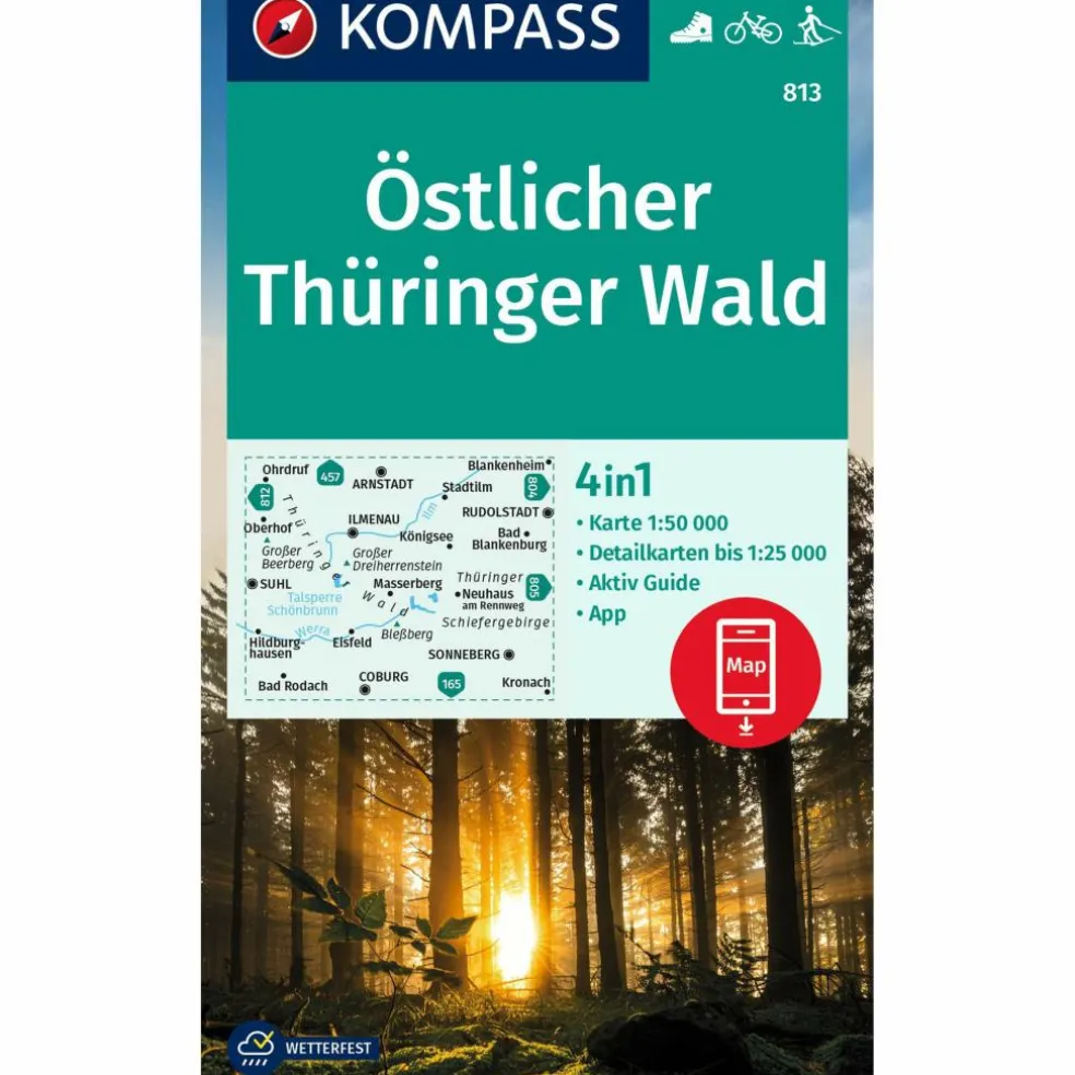 KOMPASS WANDERKARTE 813 ÖSTLICHER THÜRINGER WALD