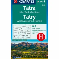 KOMPASS WANDERKARTE 2100 TATRA, HOHE, WESTLICHE, BELAER