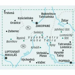 KOMPASS WANDERKARTE 2100 TATRA, HOHE, WESTLICHE, BELAER