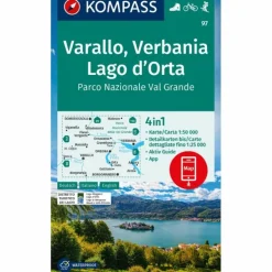 KOMPASS WANDERKARTE 97 VARALLO, VERBANIA, LAGO D'ORTA