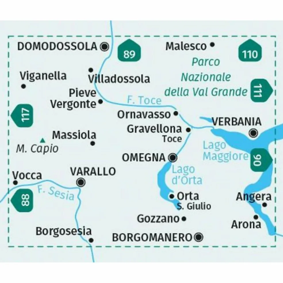 KOMPASS WANDERKARTE 97 VARALLO, VERBANIA, LAGO D'ORTA