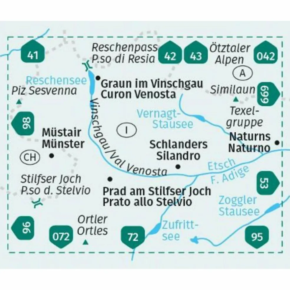 KOMPASS WANDERKARTE 52 VINSCHGAU / VAL VENOSTA 1:50.000