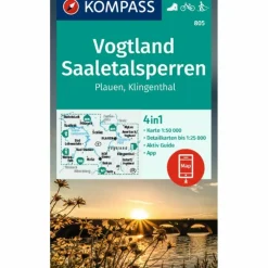 KOMPASS WANDERKARTE 805 VOGTLAND, SAALETALSPERREN, PLAUEN