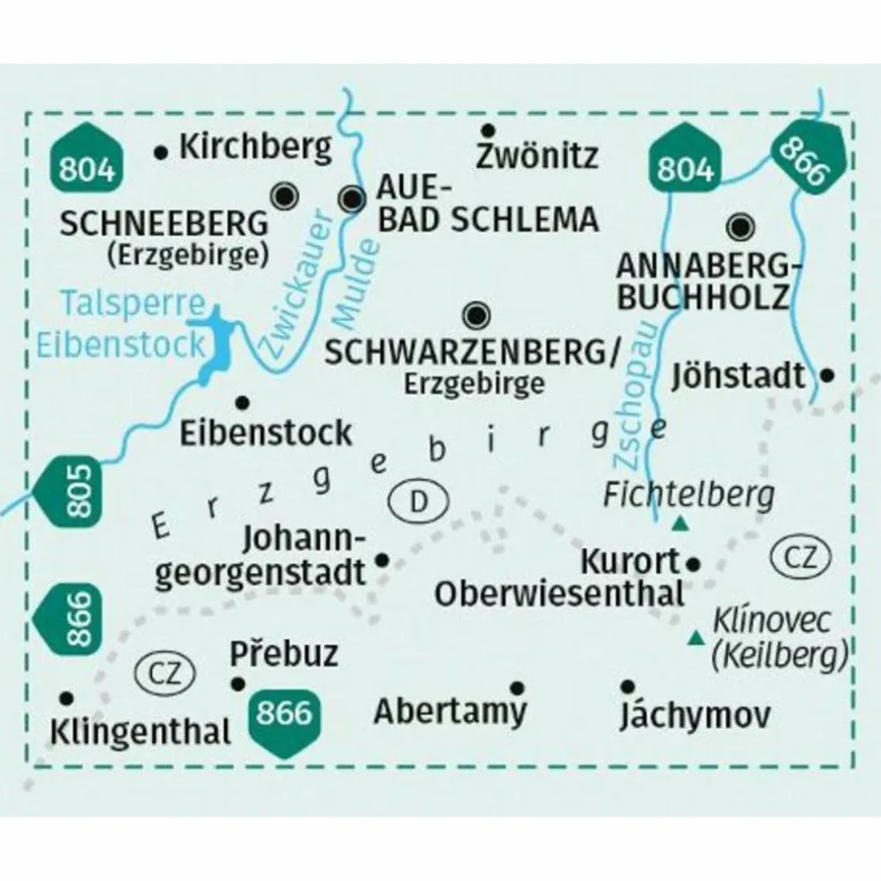 KOMPASS WANDERKARTE 806 WESTLICHES ERZGEBIRGE, AUE