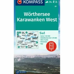 KOMPASS WANDERKARTE 61 WÖRTHERSEE, KARAWANKEN WEST 1:50.000
