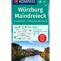 KOMPASS WANDERKARTE 166 WÜRZBURG, MAINDREIECK, SCHWEINFURT