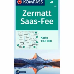 KOMPASS WANDERKARTE 117 ZERMATT, SAAS-FEE 1:40.000