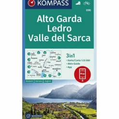 KOMPASS WANDERKARTE ALTO GARDA, LEDRO, VALLE DEL SARCA