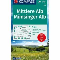 KOMPASS WANDERKARTE MITTLERE ALB, MÜNSINGER ALB 1:50 000