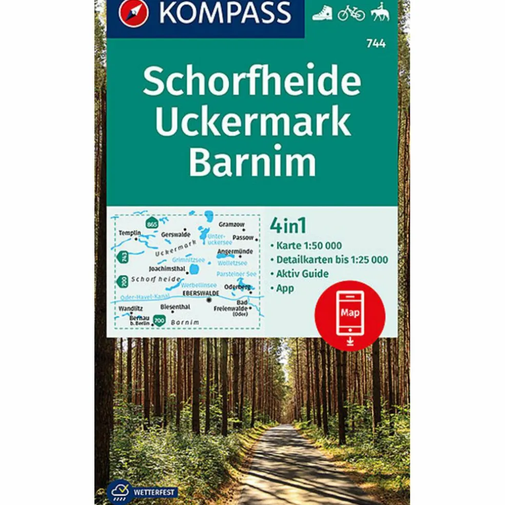 KOMPASS WANDERKARTE SCHORFHEIDE, UCKERMARK, BARNIM 1:50 000