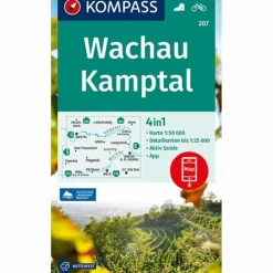 KOMPASS WANDERKARTE WACHAU, KAMPTAL 1:50 000