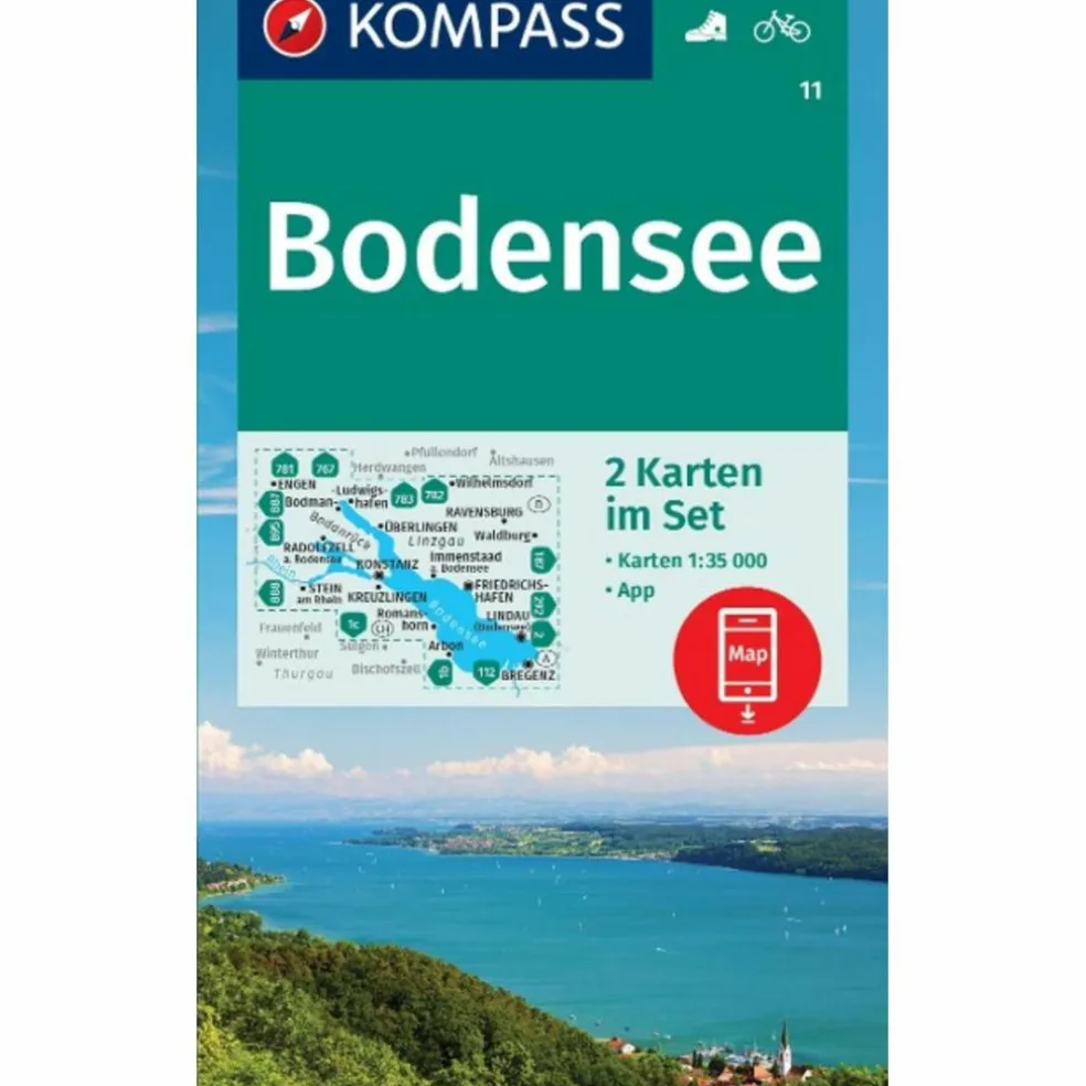 KOMPASS WANDERKARTEN-SET 11 BODENSEE (2 KARTEN) 1:35.000