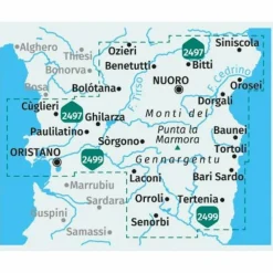 KOMPASS WANDERKARTEN-SET 2498 SARDINIEN MITTE
