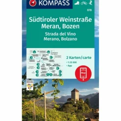 KOMPASS WANDERKARTEN-SET 078 SÜDTIROLER WEINSTRAßE, MERAN