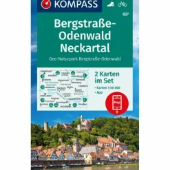 KOMPASS WANDERKARTEN-SET 827 BERGSTRAßE-ODENWALD, NECKARTAL