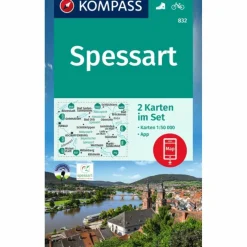 KOMPASS WANDERKARTEN-SET 832 SPESSART (2 KARTEN) 1:50.000