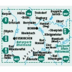 KOMPASS WANDERKARTEN-SET 822 BONN, SIEBENGEBIRGE, AHRTAL