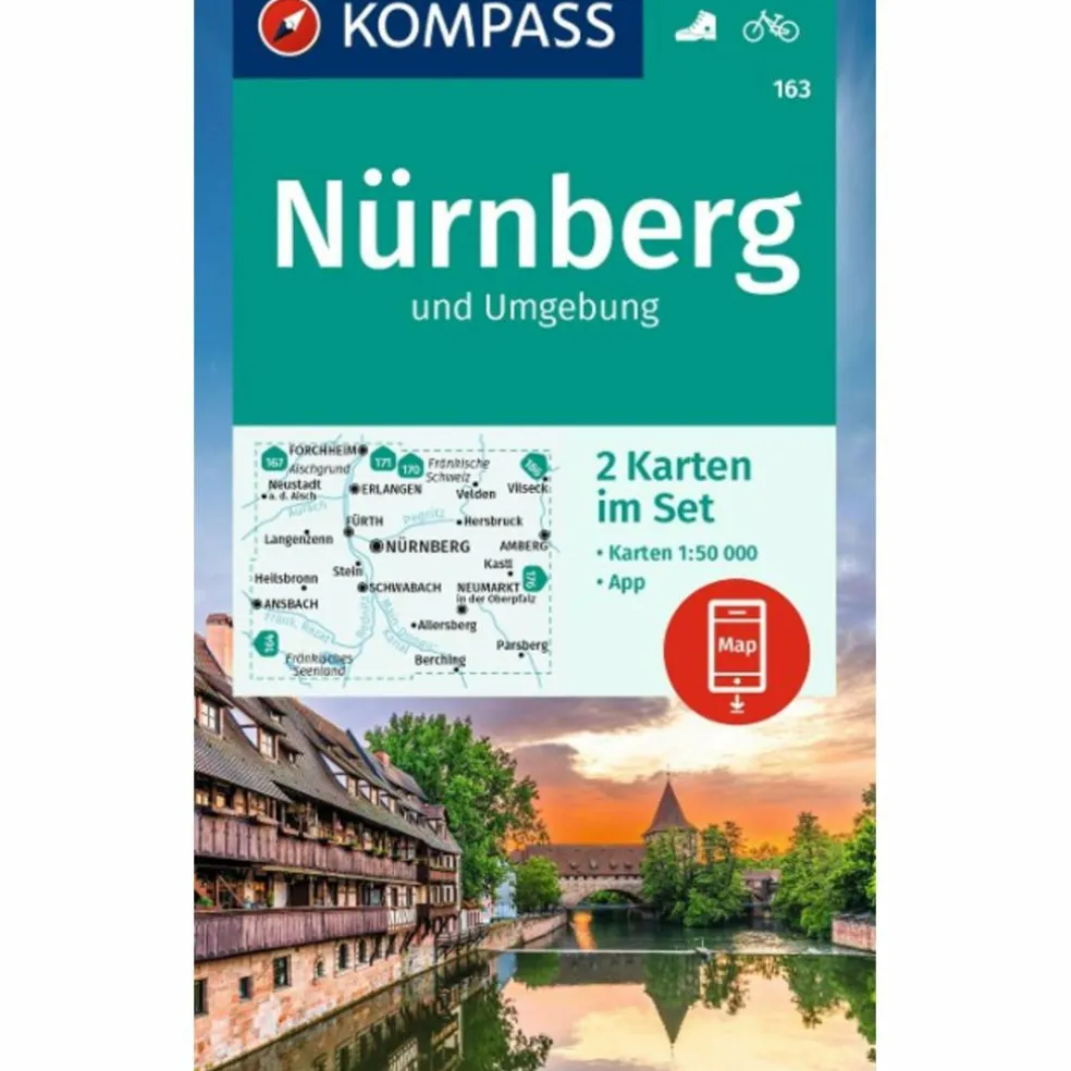 KOMPASS WANDERKARTEN-SET 163 NÜRNBERG UND UMGEBUNG