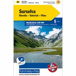 KUF SCHWEIZ WANDERKARTE 20 1 : 60 000 SURSELVA, DISENTIS - Wanderkarte