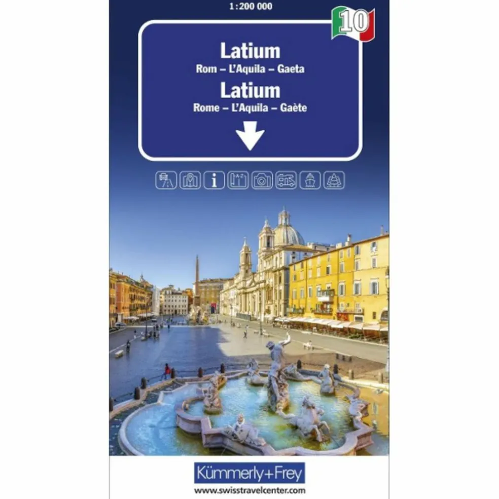 LATIUM-ROM NR. 10 REGIONALKARTE ITALIEN 1:200 000 - Straßenkarte