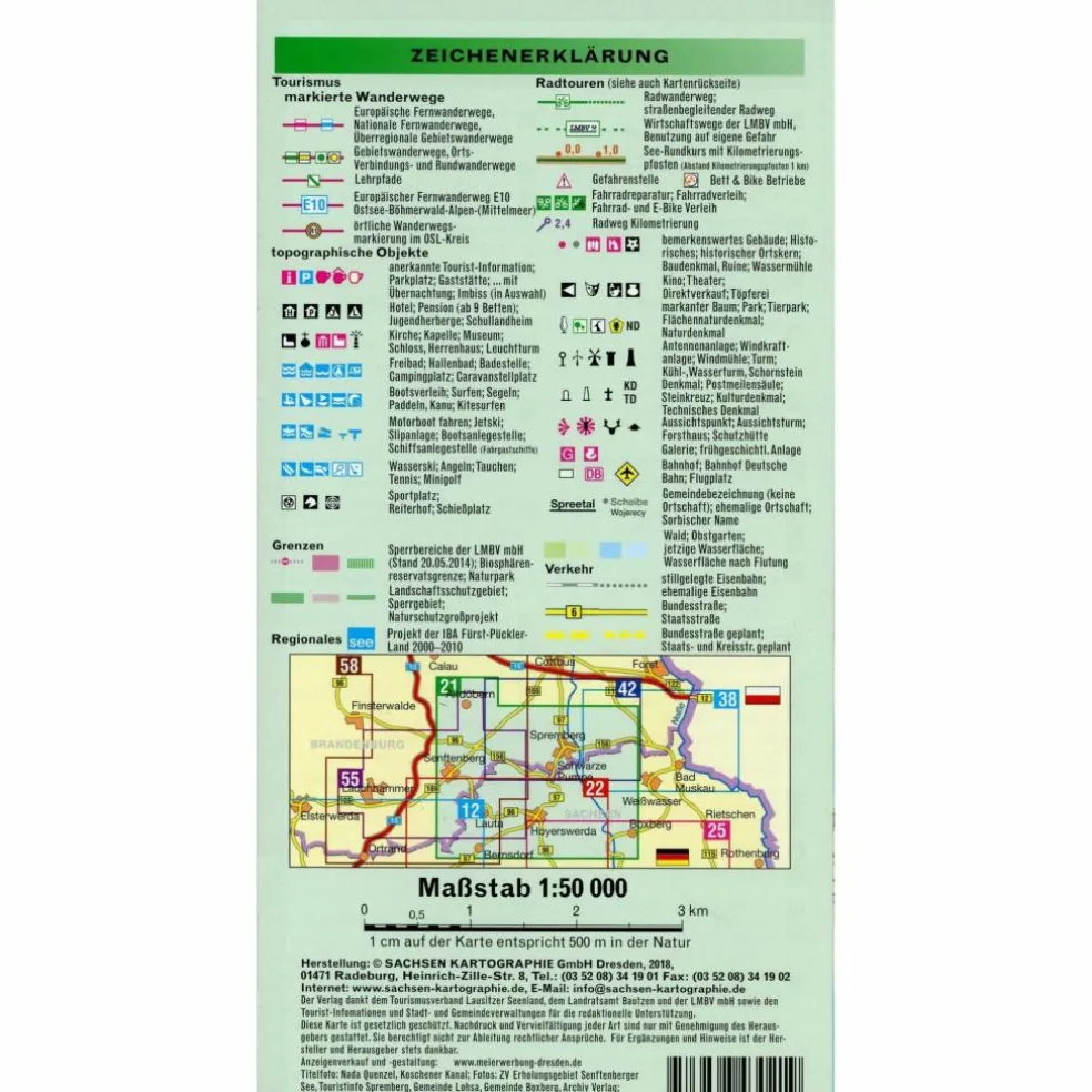LAUSITZER SEENLAND 1:50000 - Wanderkarte