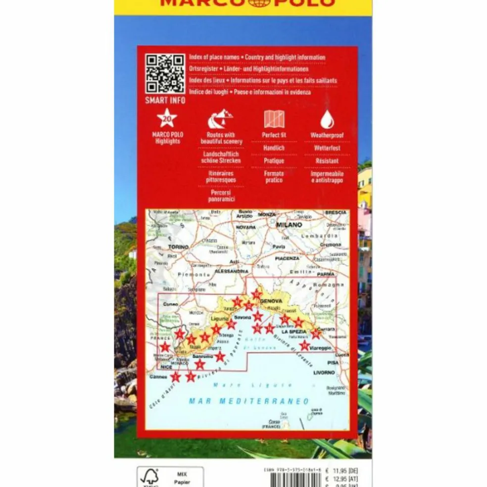 MARCO POLO REISEKARTE ITALIEN 05 LIGURIEN 1:150.000 - Straßenkarte