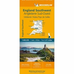 MICHELIN MAP GREAT BRITAIN: WALES, THE MIDLANDS, SOUTH WEST - Straßenkarte