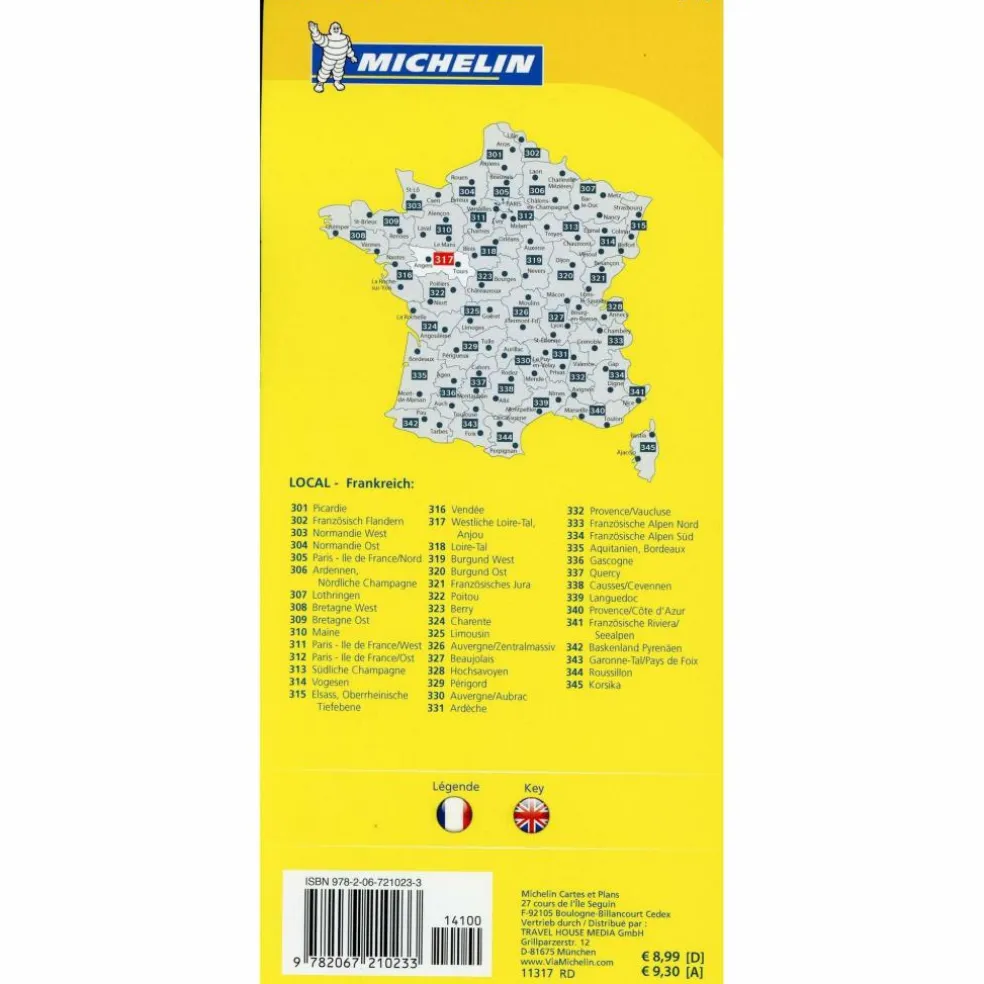 MICHELIN WESTLICHES LOIRETAL - ANJOU - Straßenkarte