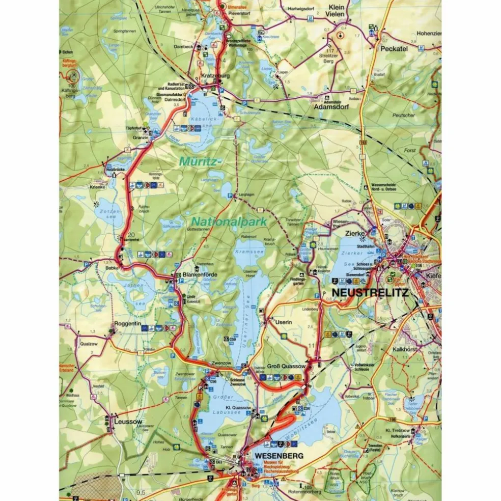 MÜRITZ-NATIONALPARK - RHEINSBERGER LAND - Fahrradkarte