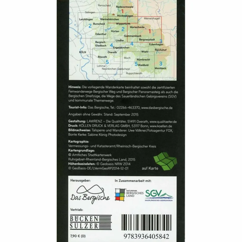 NATURPARK BERGISCHES LAND #1 1:25.000 - Wanderkarte