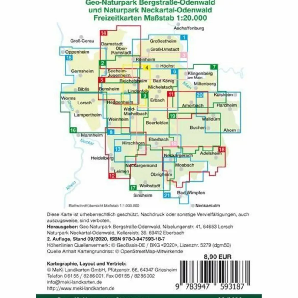 NECKARTAL-ODENWALD 1 : 20 000 - Wanderkarte