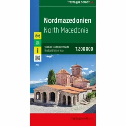 NORDMAZEDONIEN, STRAßEN- UND FREIZEITKARTE 1:200.000 - Straßenkarte