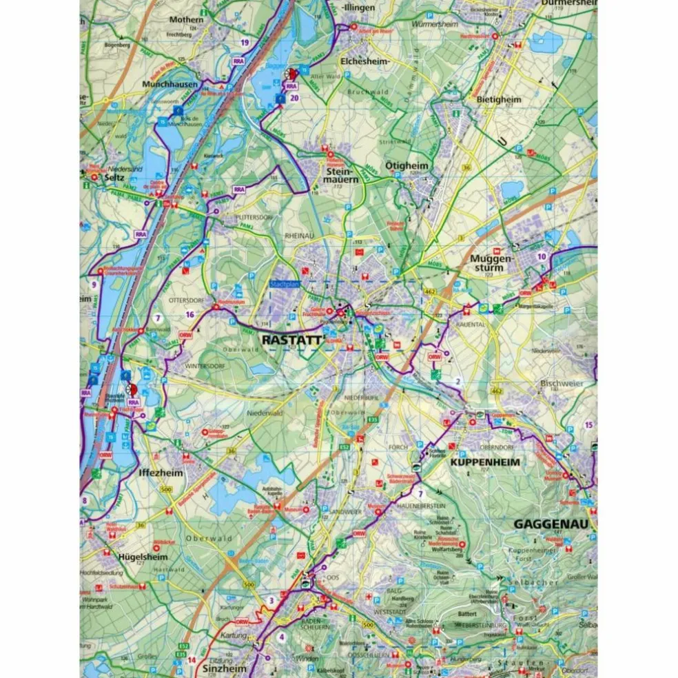 NÖRDLICHER SCHWARZWALD - KARLSRUHE - PFORZHEIM - Fahrradkarte