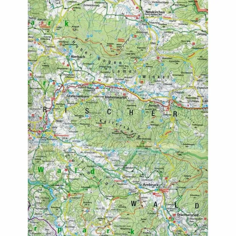 OBERER BAYERISCHER WALD - CHAM 1 : 70 00 - Fahrradkarte