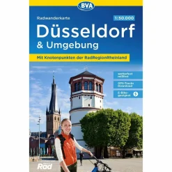 RADWANDERKARTE BVA DÜSSELDORF & UMGEBUNG, MIT KNOTENPUNKTEN