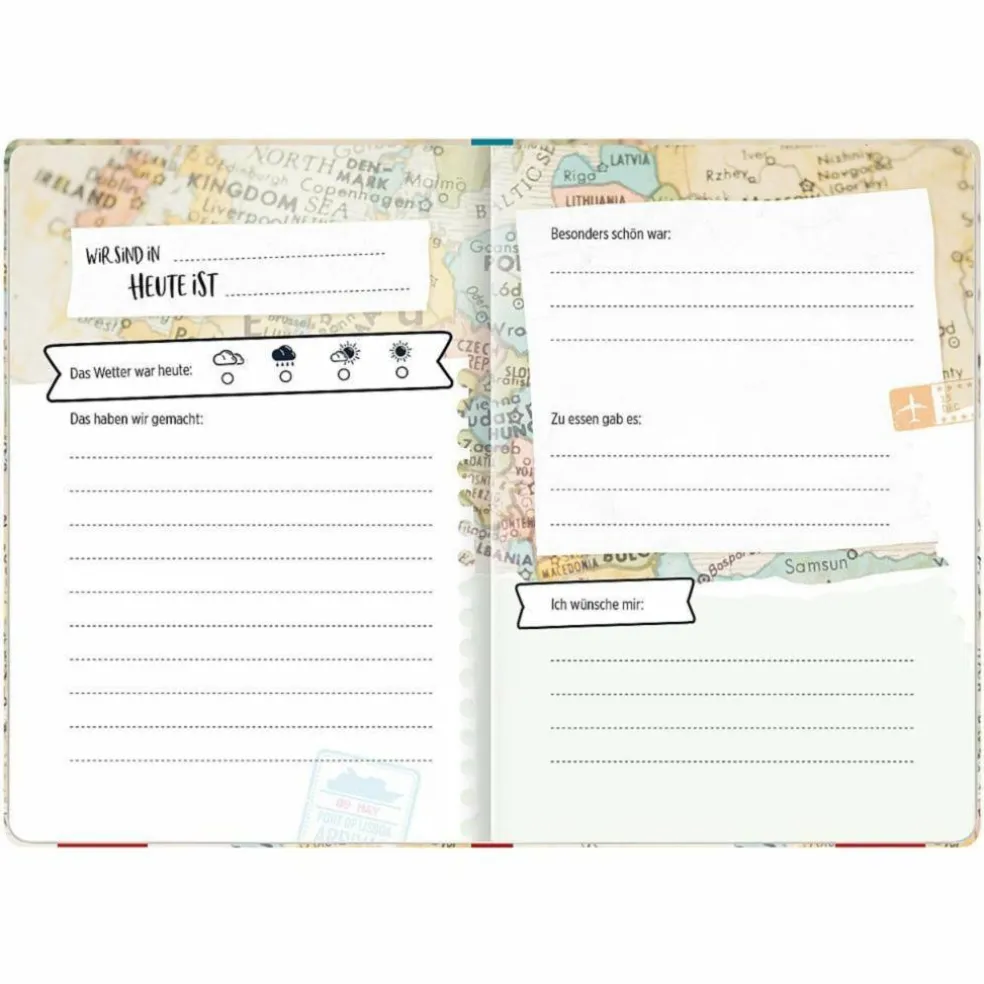 REISETAGEBUCH (LANDKARTE) - Notizbuch
