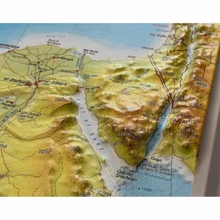 RELIEF MITTELMEER 1:5.5MIO MIT NATURHOLZRAHMEN - Wand Karte