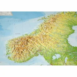 RELIEF SKANDINAVIEN OHNE RAHMEN - Karte