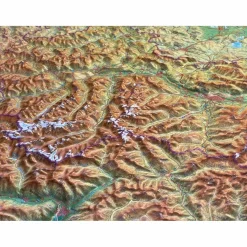 RELIEF TIROL 1:325.000 MIT NATURHOLZRAHMEN - Karte