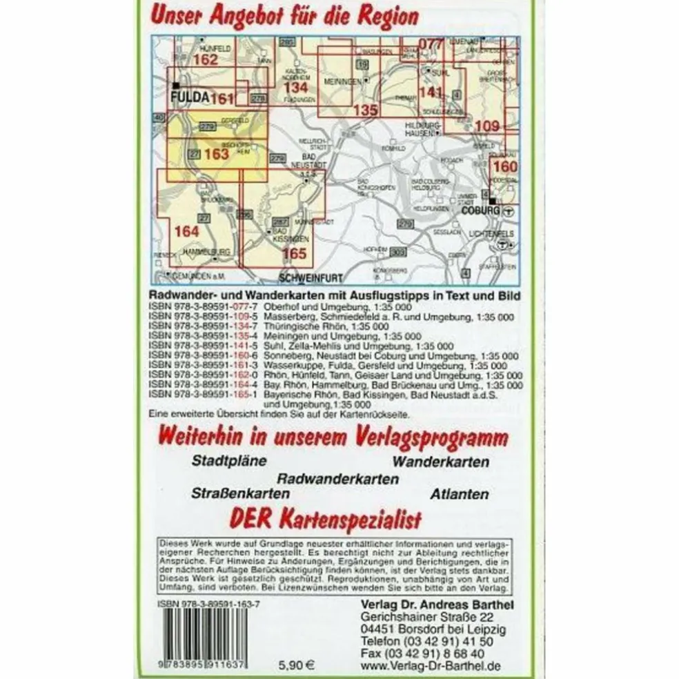 RHÖN, KREUZBERG, BISCHOFSHEIM UND UMGEBU - Wanderkarte