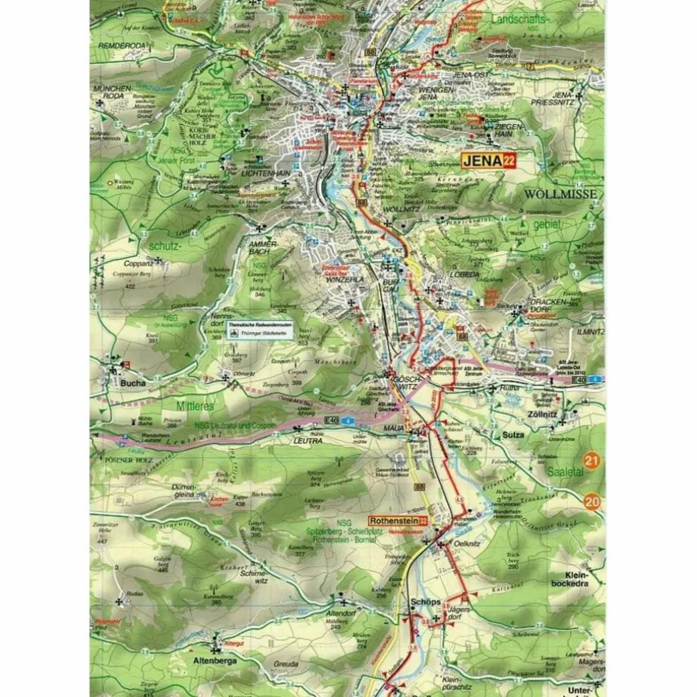 SAALE-RADWANDERWEG 1 : 50 000 - Fahrradkarte