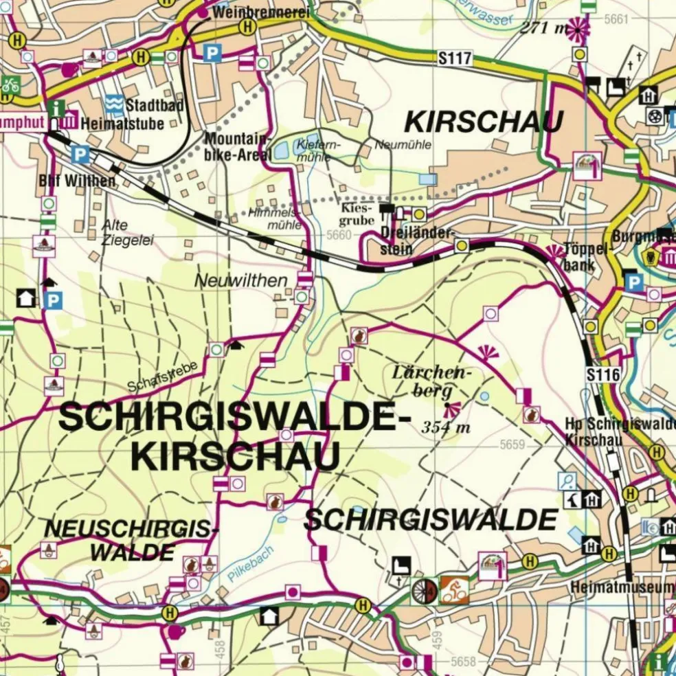 SCHIRGISWALDE U. UMGEBUNG - Wanderkarte