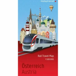 ÖSTERREICH, RAIL TRAVEL MAP 1:500.000, FREYTAG & BERNDT - Karte