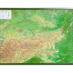 ÖSTERREICH RELIEFKARTE 78X58CM M. RAHMEN - Karte