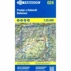 TABACCO WANDERN PREALPI BELLUNESI 1:25000