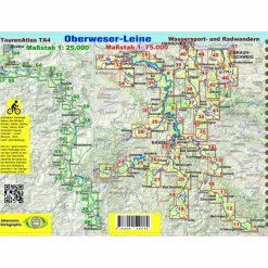 TOURENATLAS TA4 WASSERWANDERN 04 OBERWESER-LEINE - Wasserkarte